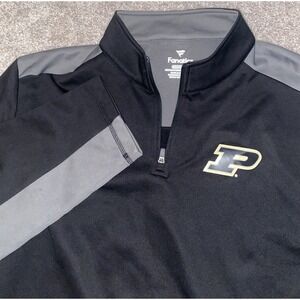 Purdue Boilermakers Pullover Jacket 1/4 Zip‎ Mens XXL Black Fleece Performance